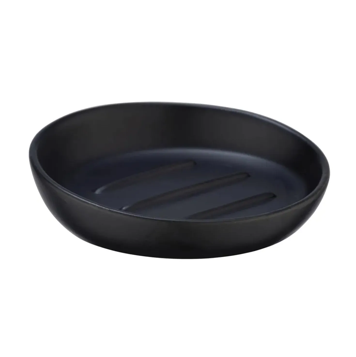 Portasapone bagno Badi in ceramica nero