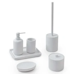 Portasapone bagno Brenda in resina bianco matt