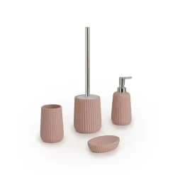 Portasapone bagno Marika in ceramica rosa