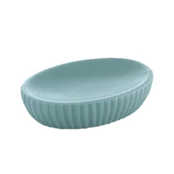 Portasapone bagno Marika in ceramica azzurro polvere