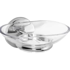Portasapone bagno One Duo in metallo cromato e San trasparente