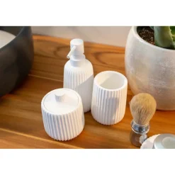 Portasapone bagno Plissè in resina bianco