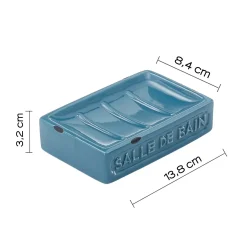 Portasapone bagno Vivienne in ceramica blu