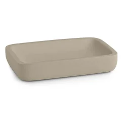 Portasapone bagno Ylenia in resina tortora chiaro matt