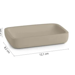 Portasapone bagno Ylenia in resina tortora chiaro matt