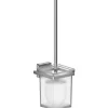 Portascopino bagno Cubo H 37 cm vetro satinato