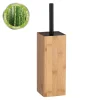 Portascopino bagno Padua bambù H 38 cm marrone