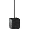 Portascopino bagno Quadrotto H 38 cm nero