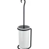 Portascopino bagno Rebecca H 23 cm bianco e nero