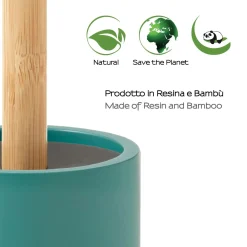 Portascopino bagno Thea H 35 cm verde opaco