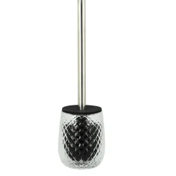 Portascopino in vetro Diamond trasparente