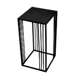 Portavaso in metallo quadrato H60 cm nero