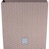 Portavaso Prosperplast effetto rattan 33x33x33 cm moka