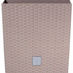 Portavaso Prosperplast effetto rattan 33x33x33 cm moka