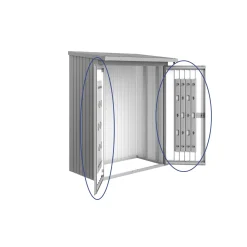 Porte per legnaia Biohort WoodStock 150 argento metallizzato