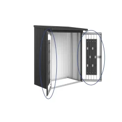 Porte per legnaia Biohort WoodStock 150 grigio scuro metallizzato