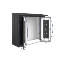 Porte per legnaia Biohort WoodStock 230 grigio scuro metallizzato