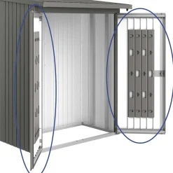 Porte per legnaia Biohort WoodStock 150 grigio quarzo metallizzato