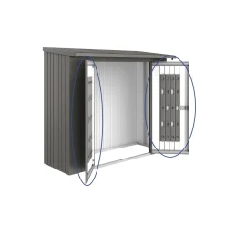 Porte per legnaia Biohort WoodStock 230 grigio quarzo