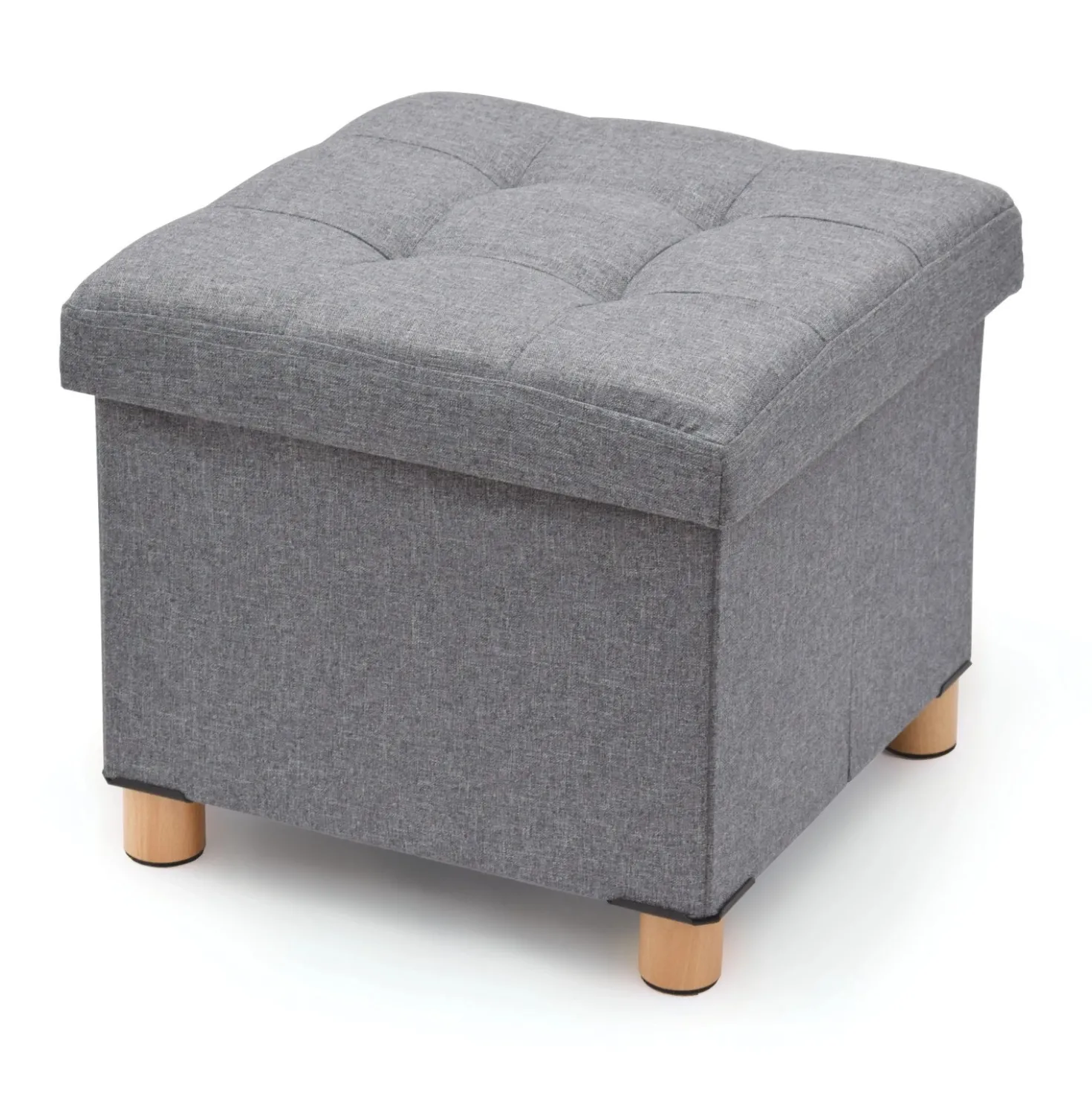 Pouf contenitore Domopak Living Ottoman grigio 38x38x34 cm