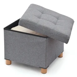 Pouf contenitore Domopak Living Ottoman grigio 38x38x34 cm