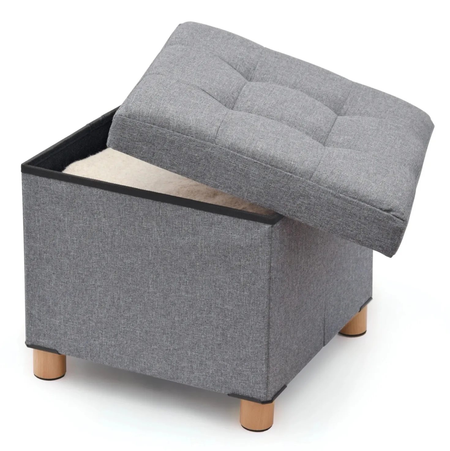 Pouf contenitore Domopak Living Ottoman grigio 38x38x34 cm