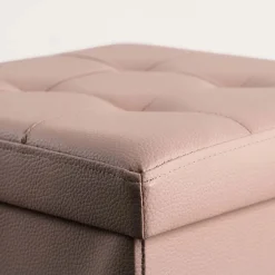 Pouf contenitore in similpelle 38x38x38 cm tortora