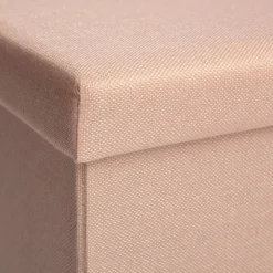 Pouf contenitore pieghevole tessuto rosa 38x38 cm