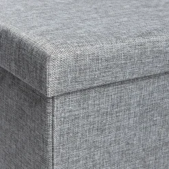 Pouf contenitore pieghevole tessuto grigio chiaro 38x38 cm