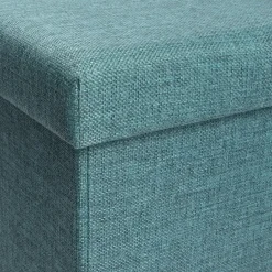 Pouf contenitore pieghevole tessuto verde 38x38 cm
