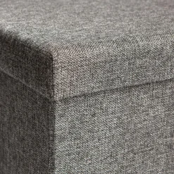 Pouf contenitore pieghevole tessuto grigio scuro 38x38 cm