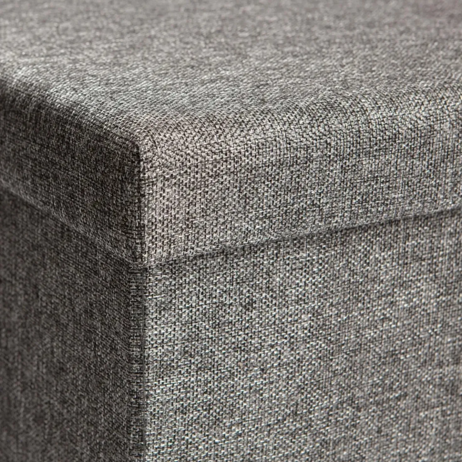Pouf contenitore pieghevole tessuto grigio scuro 38x38 cm