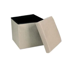 Pouf contenitore pieghevole beige 38x38xh36 cm