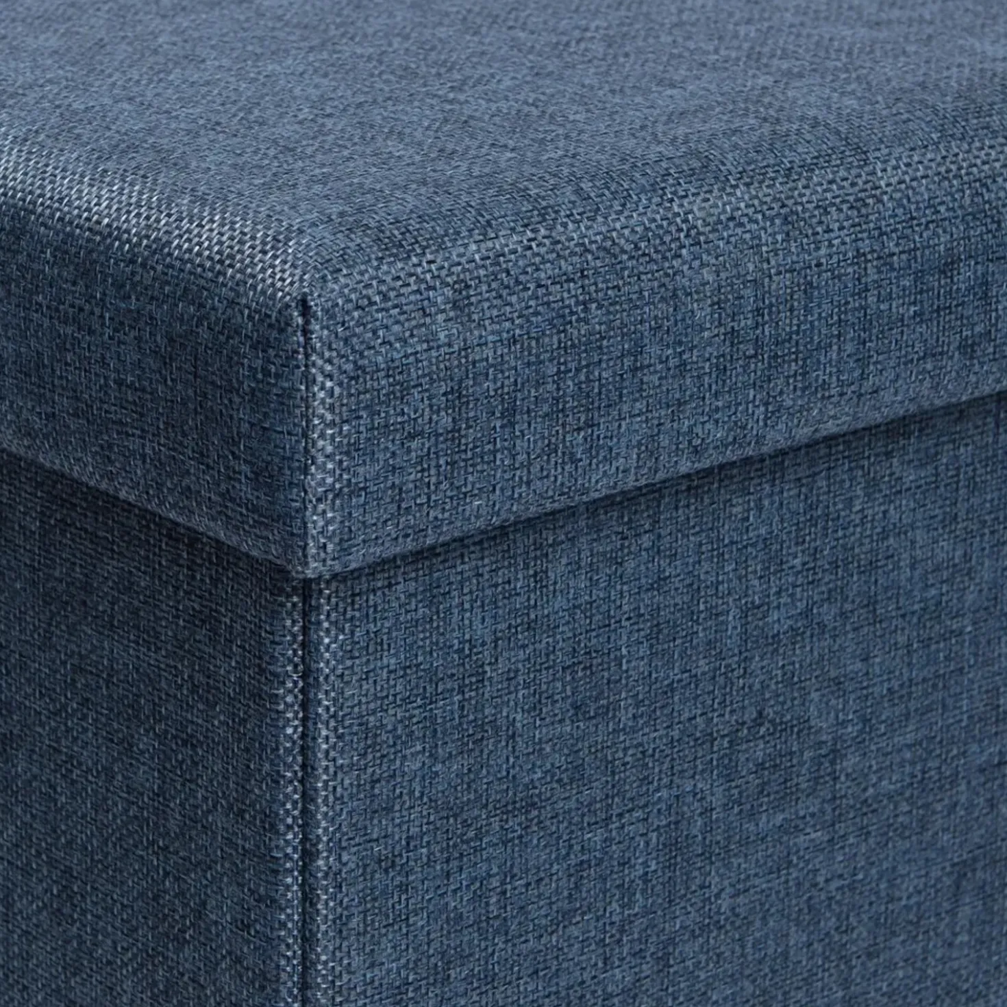 Pouf contenitore pieghevole tessuto blu 38x38 cm