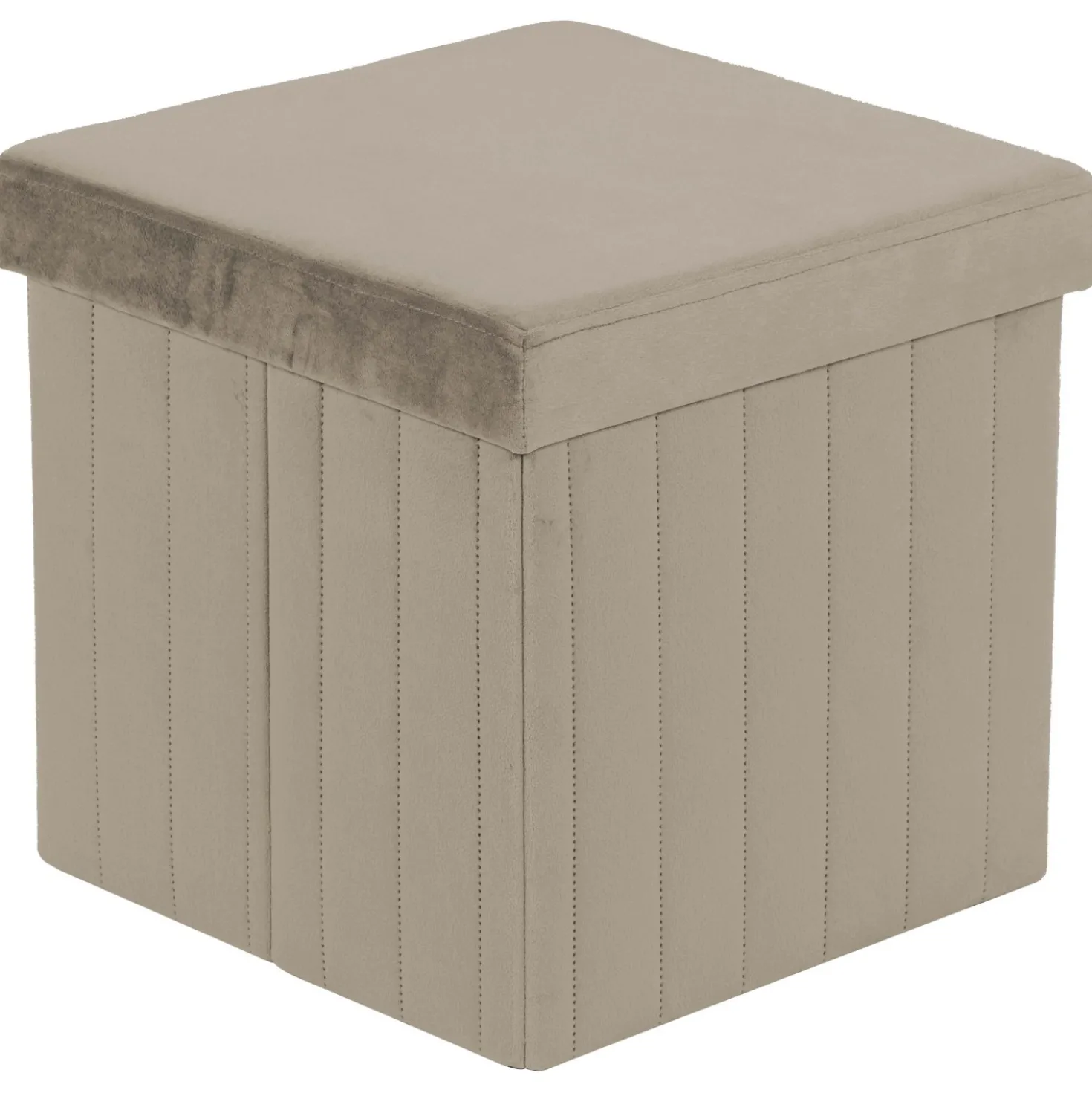 Pouf in velluto Aron beige 35X35X34,5 cm