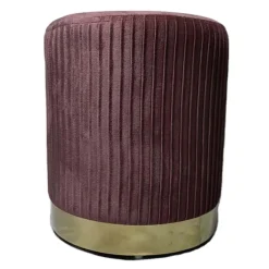 Pouf in velluto Nolan rosa 38X31X31 cm