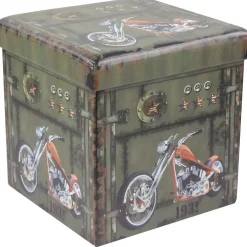 Pouf pieghevole imbottito in PU e MDF 35x35 cm H 35 cm colori assortiti