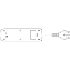 Presa mobile multipla con 2 universale+2USB+ spina S17 + interruttore bianco