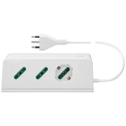 Presa mobile multipla scrivania 1 universale +2 P17/11+3 USB+ spina S17 bianco
