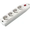 Presa multipla 4 prese pluristandard e interruttore bianca