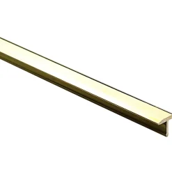 Profilo coprigiunto a T in ottone lucidato 9 mm x 0,9 m