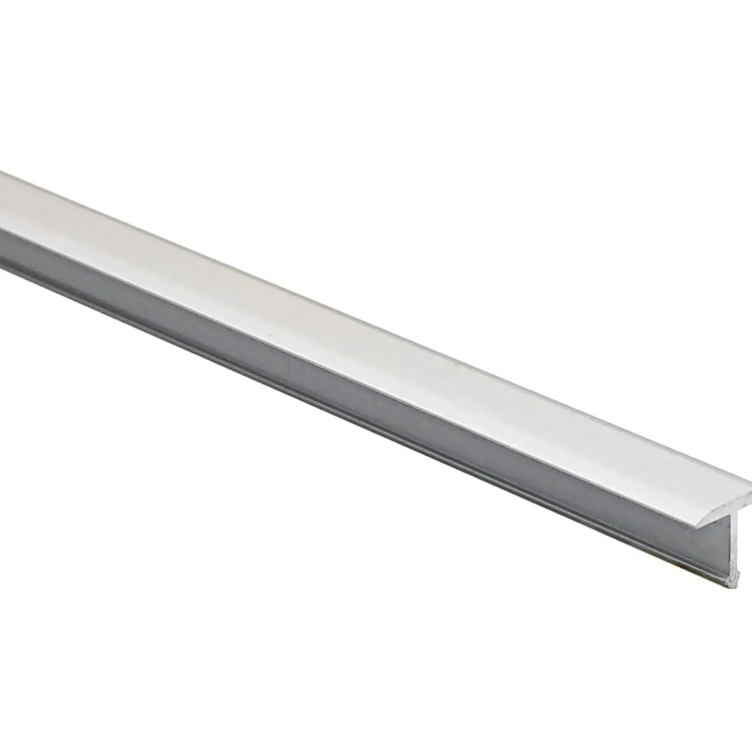 Profilo coprigiunto a T in alluminio anodizzato argento opaco 9 mm x 0,9 m