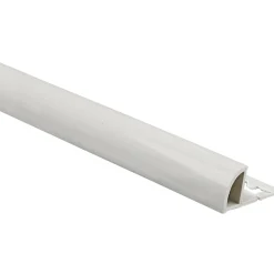 Profilo terminale a quarto di tondo in PVC bianco lucido 8 mm x 2,5 m