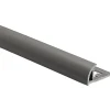 Profilo terminale a quarto di tondo in PVC opaco grigio scuro 8 mm x 2,5 m