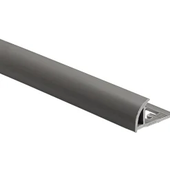 Profilo terminale a quarto di tondo in PVC opaco grigio scuro 8 mm x 2,5 m
