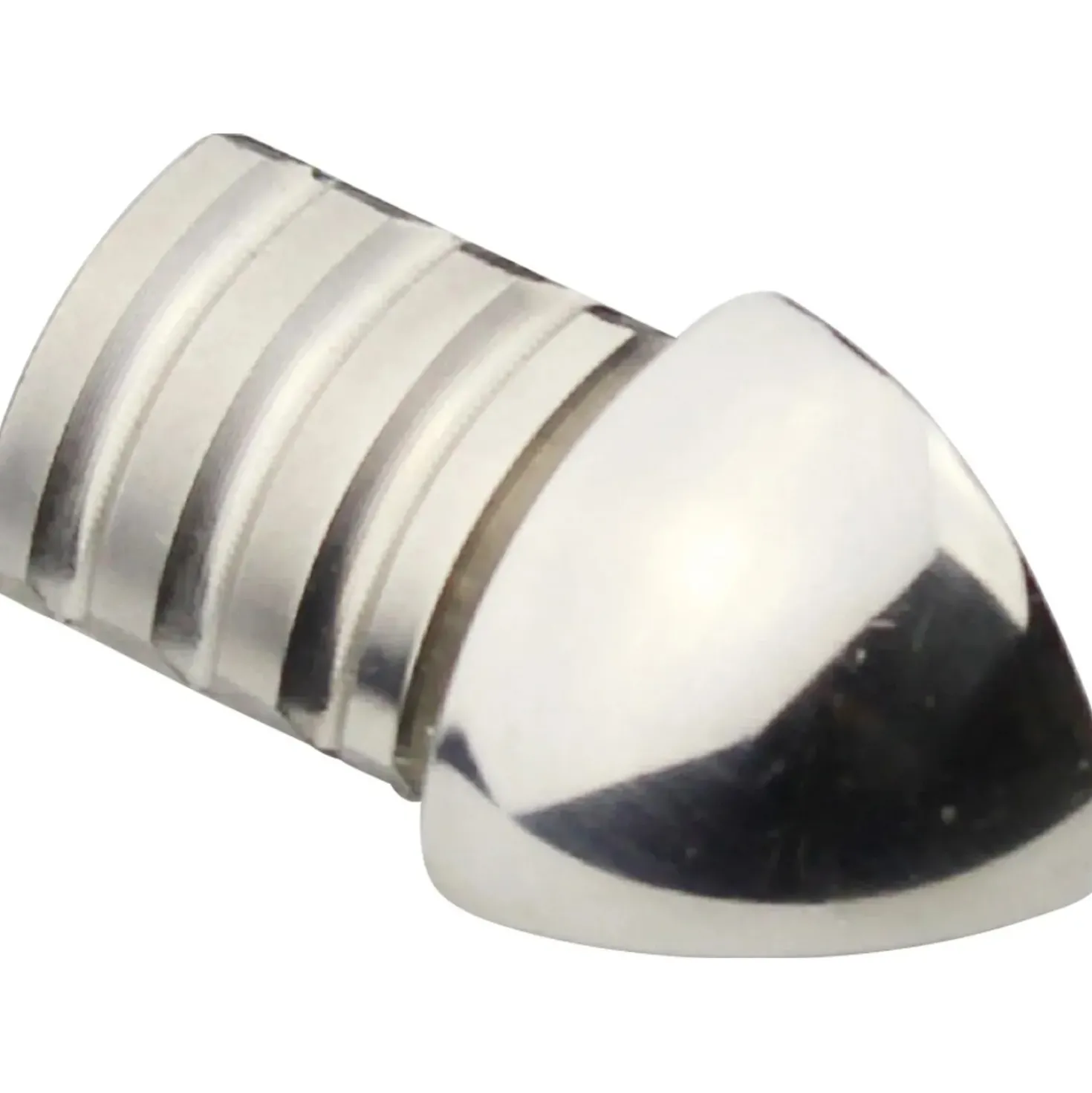 Profilo terminale a quarto di tondo angolare acciaio inossidabile lucidato 8 mm