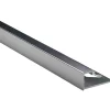 Profilo terminale quadrato alluminio argento brillante 10 mm x 2,5 m