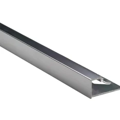 Profilo terminale quadrato alluminio argento brillante 10 mm x 2,5 m