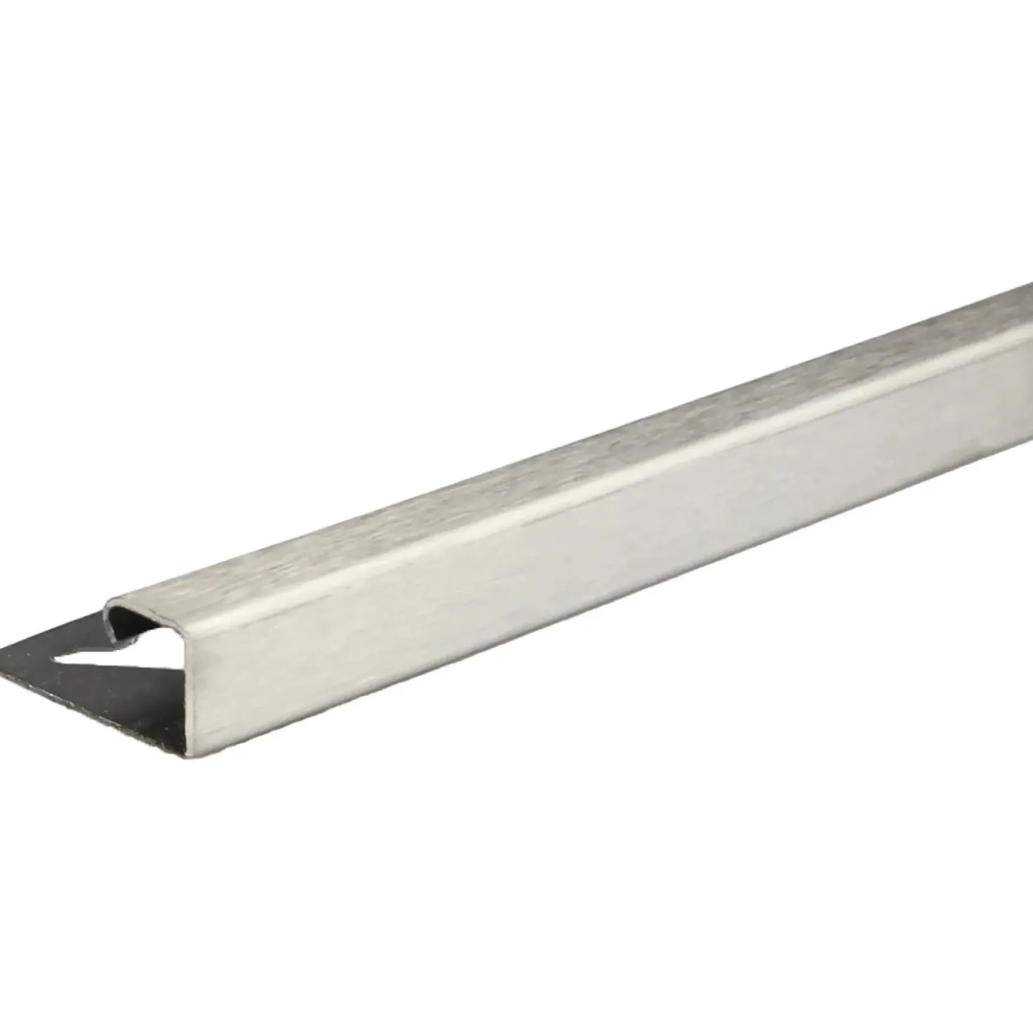 Profilo terminale quadrato in acciaio inossidabile spazzolato 10 mm x 2,5 m