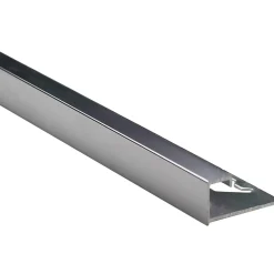 Profilo terminale quadrato alluminio argento brillante 12,5 mm x 2,5 m
